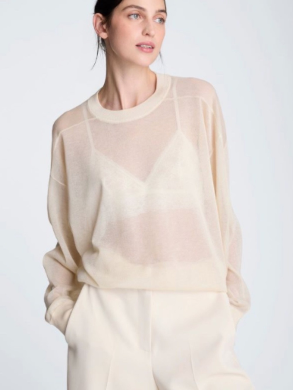 Kenneth Cole Sheer Crewneck Sweatshirt XS
